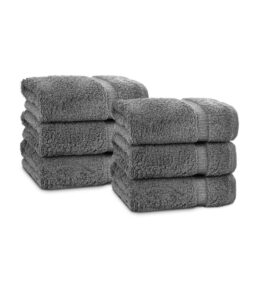 BELEM 6 PCS HAND TOWELS | COTTON CASTLE ROCK GREY