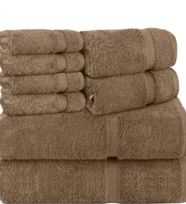 BELEM 8 PCS TOWELS SETS | COTTON SANDCASTLE TAN